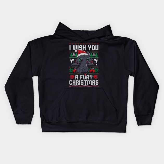 Fury Christmas Kids Hoodie by eduely